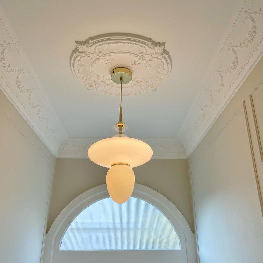Orbelin Lampe Suspension en Verre et Laiton