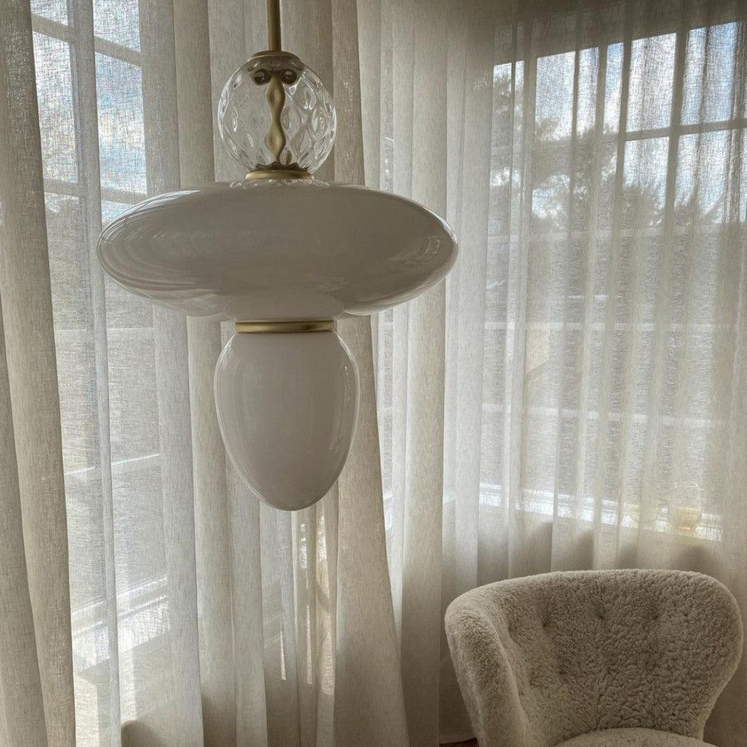 Orbelin Lampe Suspension en Verre et Laiton