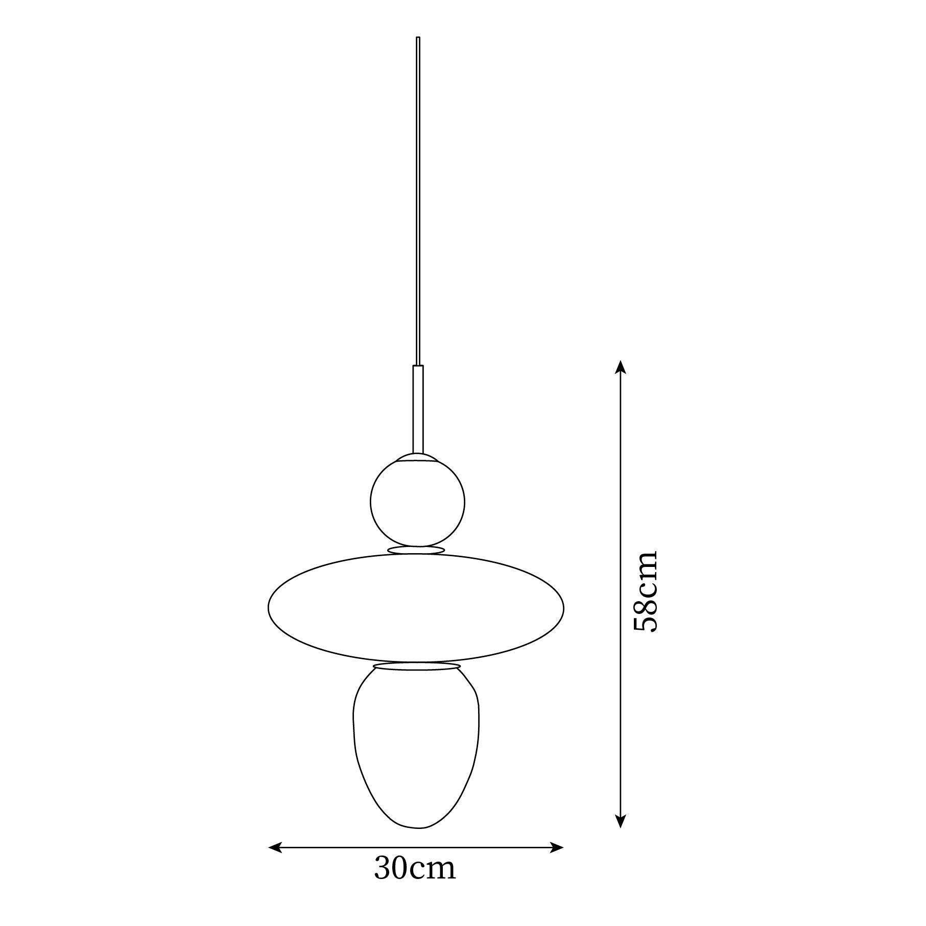 Orbelin Lampe Suspension en Verre et Laiton