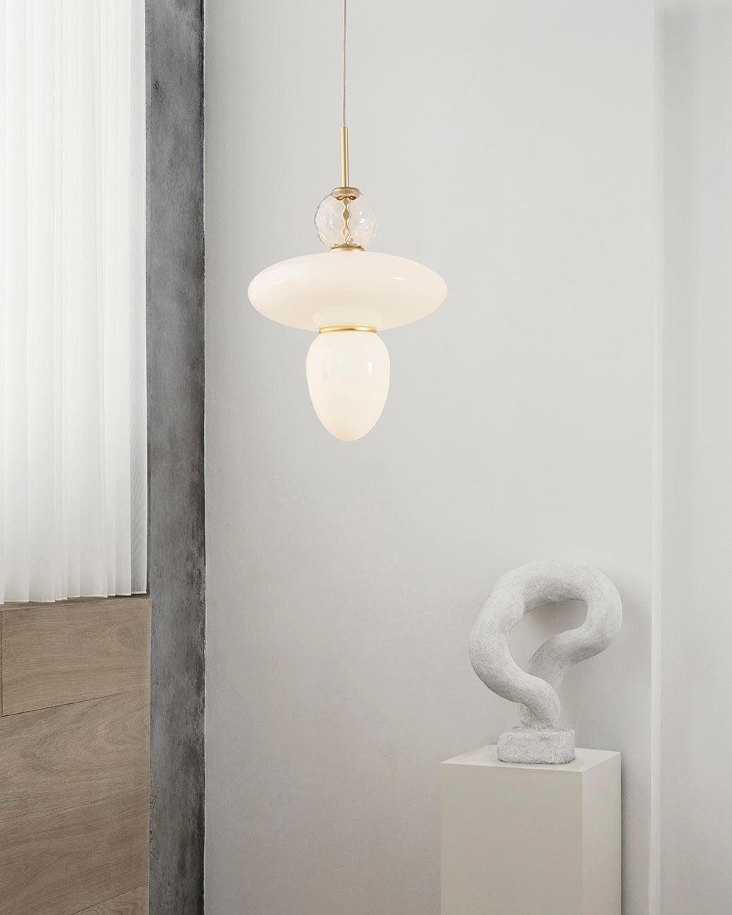 Orbelin Lampe Suspension en Verre et Laiton