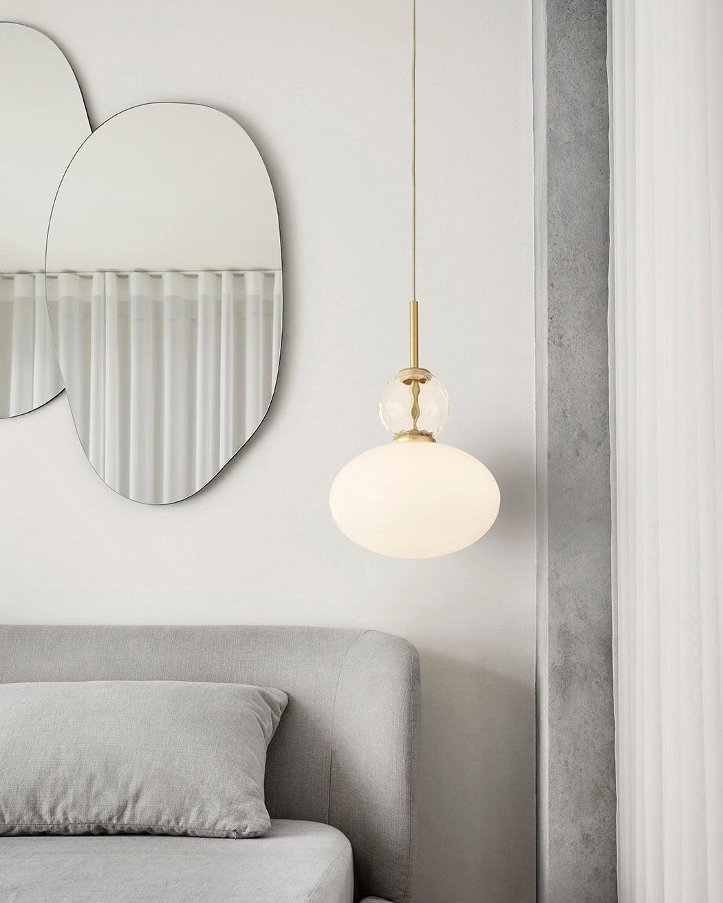 Orbelin Lampe Suspension en Verre et Laiton
