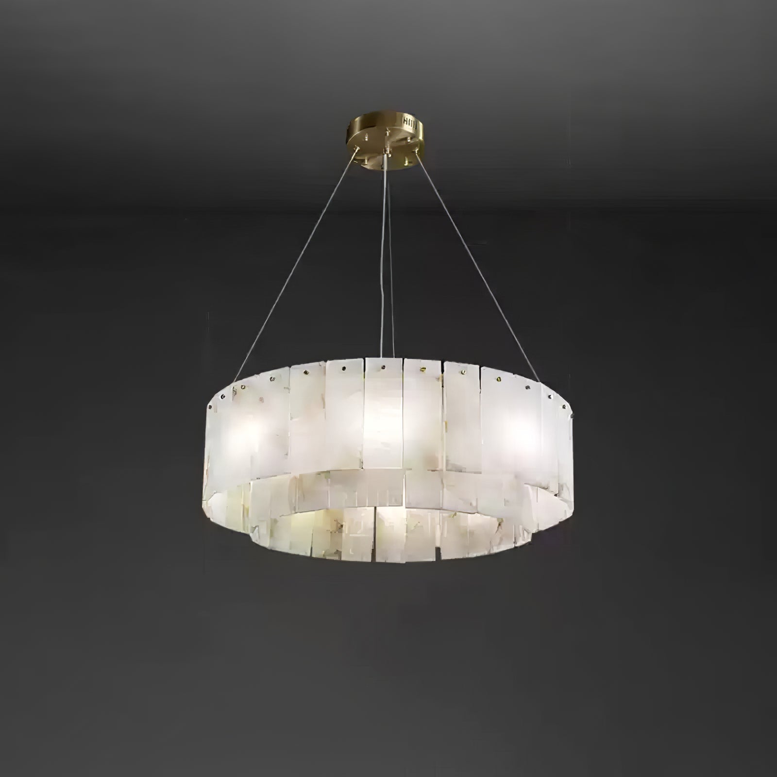 Zelaean Albâtre Ronde Pendentif Lumière