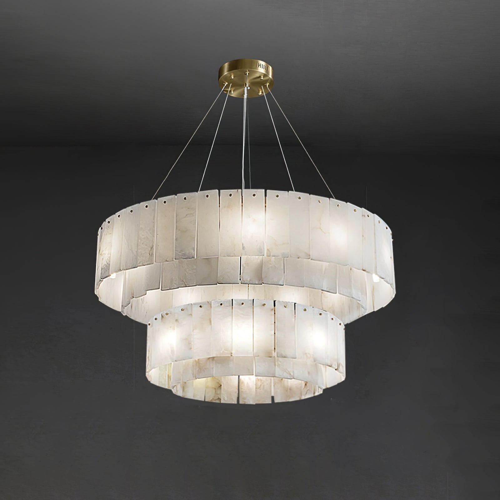 Zelaean Albâtre Ronde Pendentif Lumière