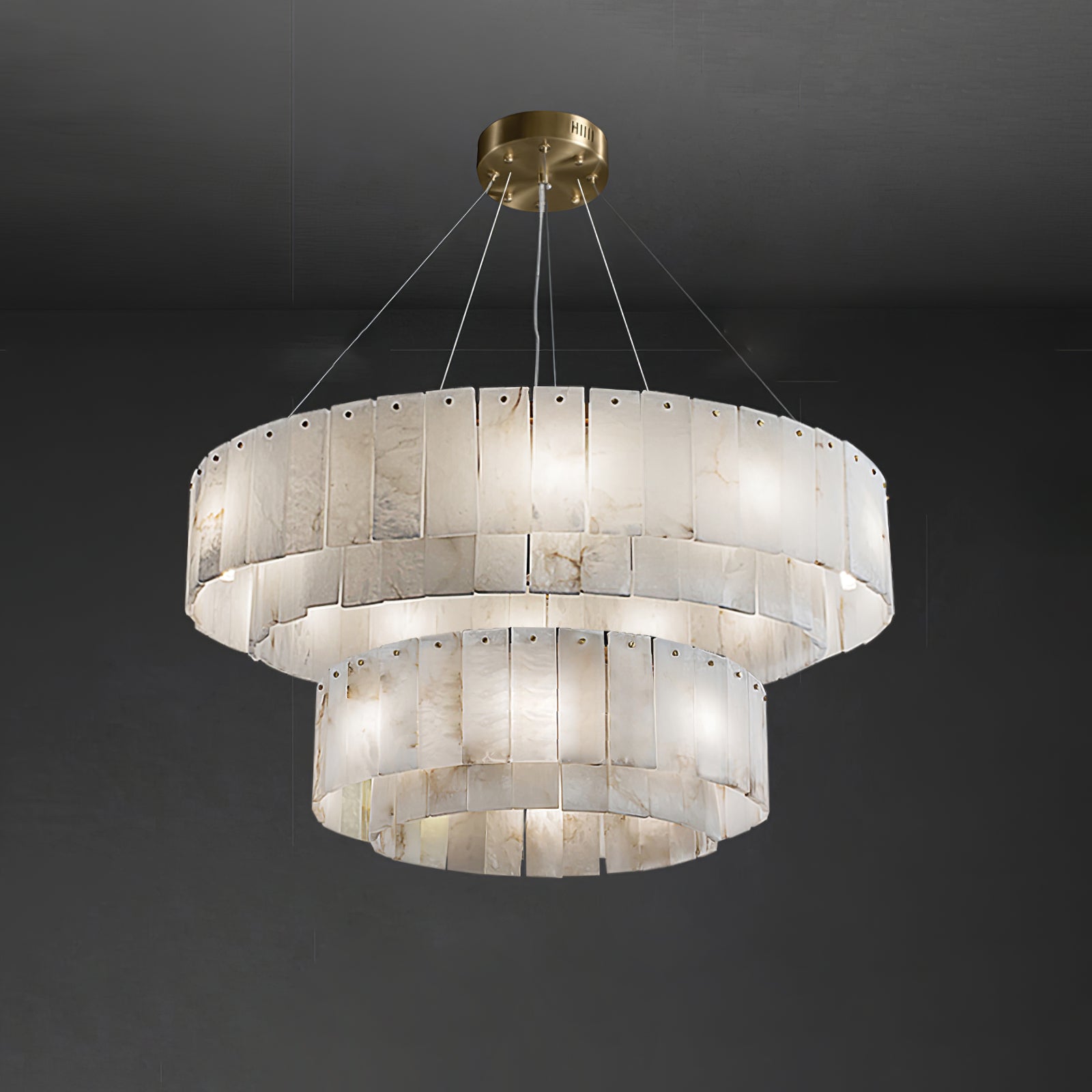 Zelaean Albâtre Ronde Pendentif Lumière