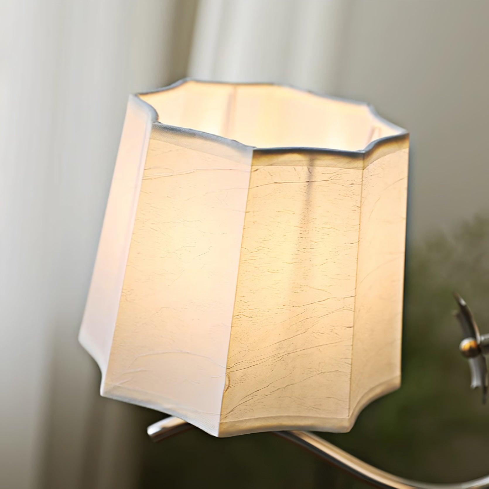 Rockville Lustre Abat-jours en Tissu Bras Courbés en Nickel Élégant