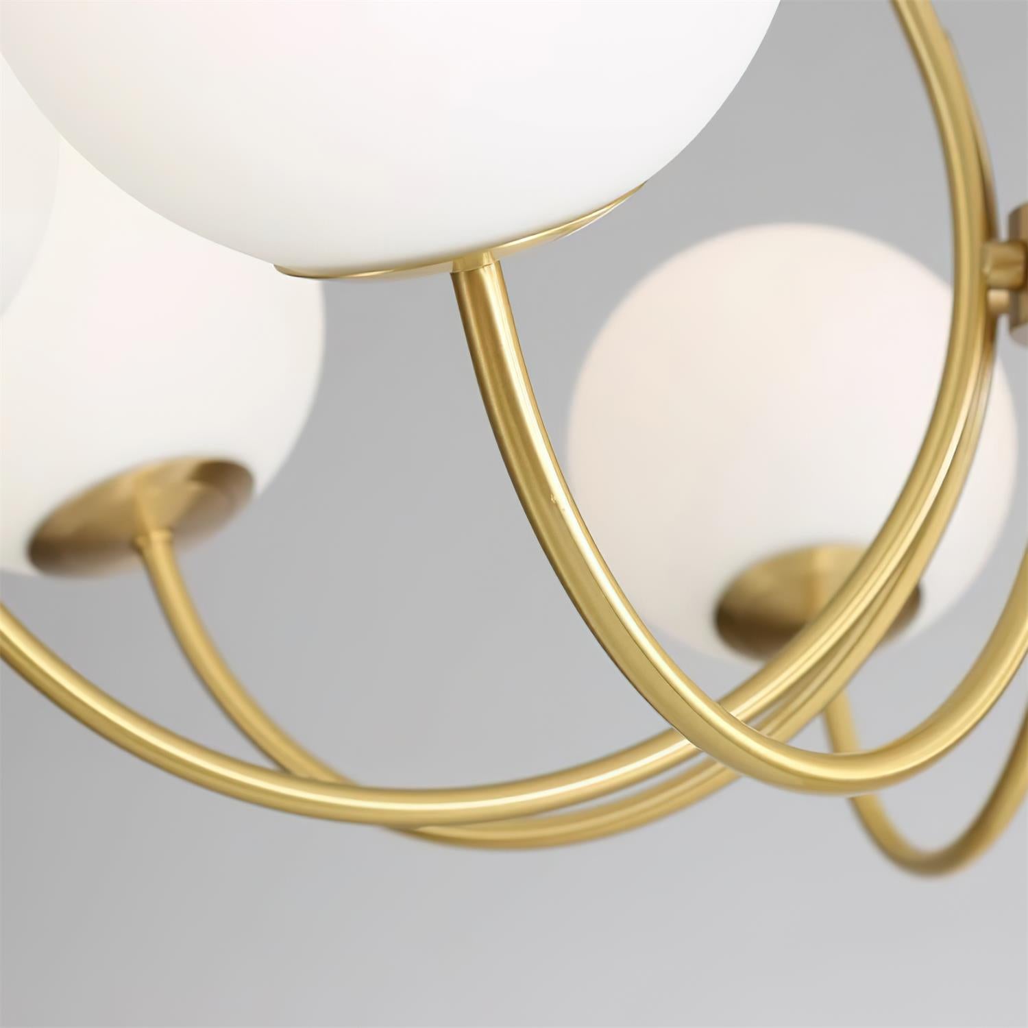 Veslo Lustre Globe en Laiton et Bois
