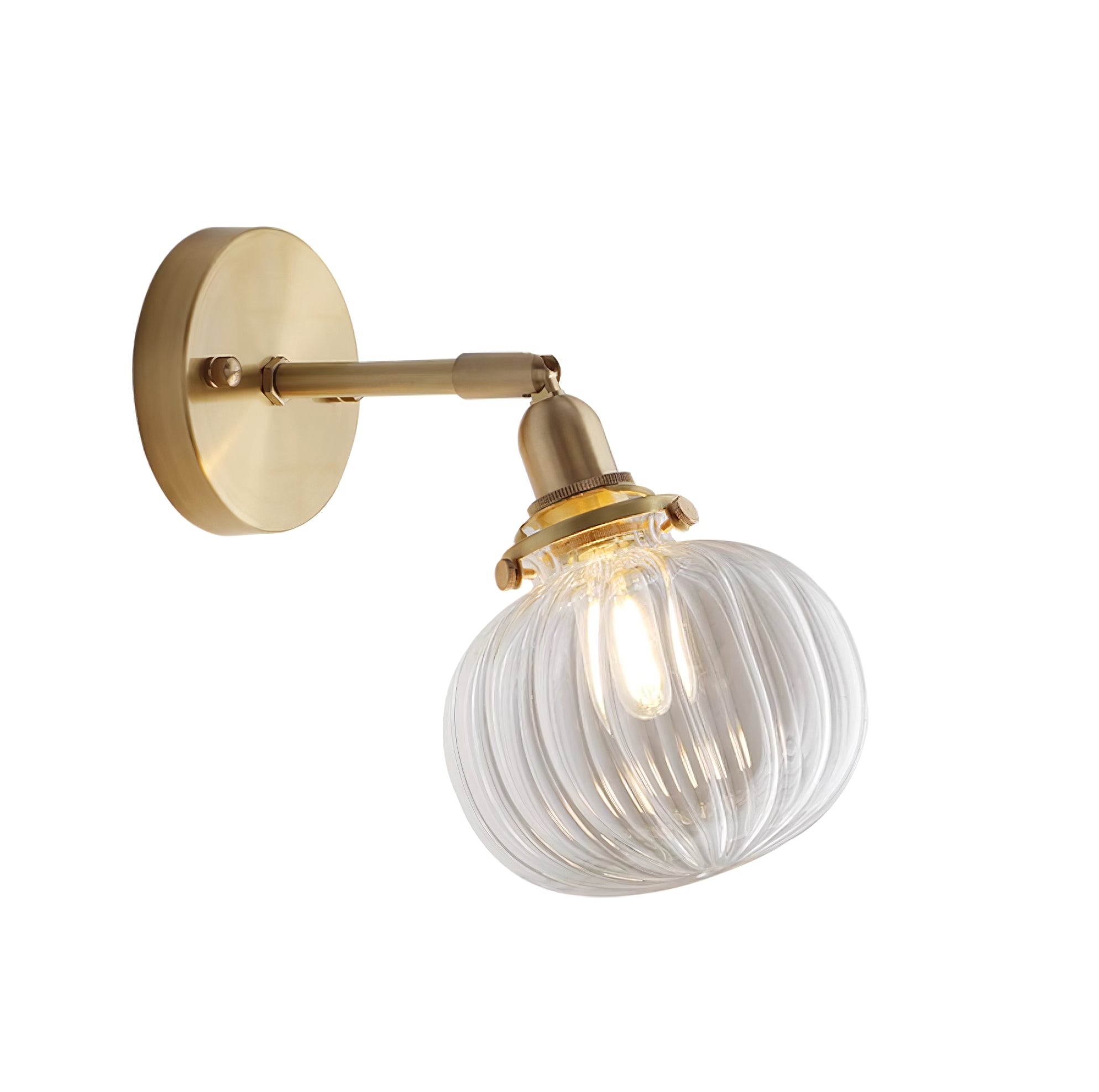 Baroque Applique Murale Plug-In Abat-jour en Verre Fumé Laiton Industriel