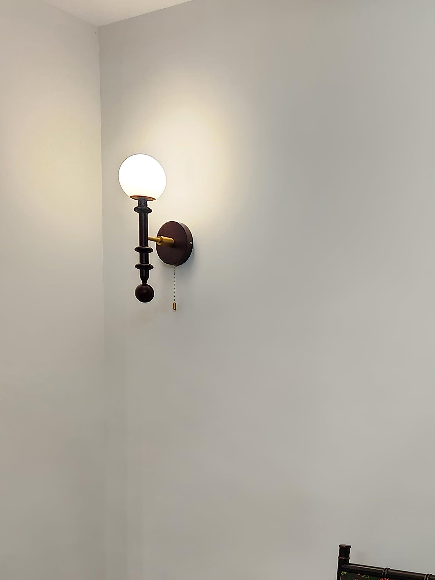 Elmiror Applique Murale en Verre et Bois Moderne