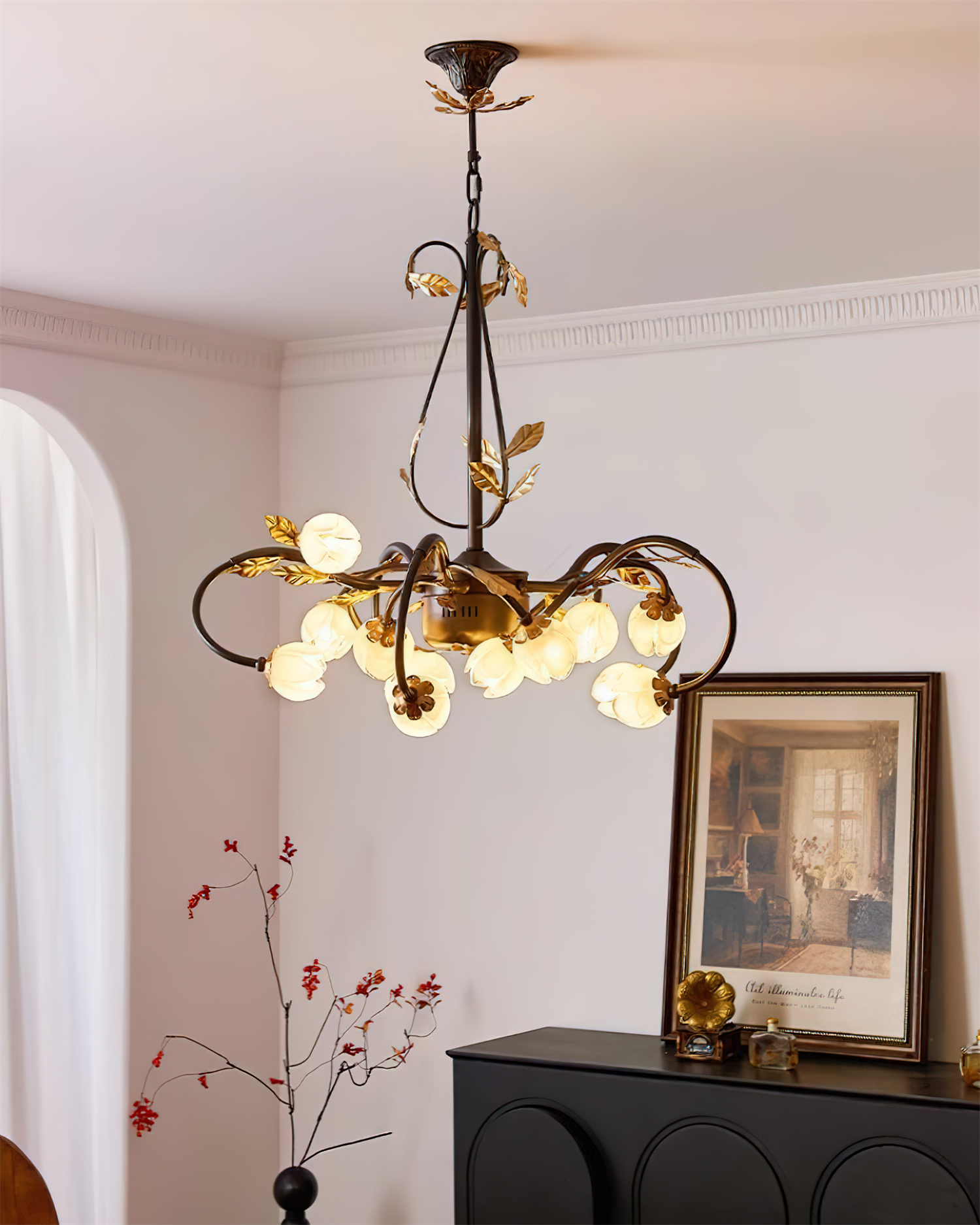 Giulia Lustre Verre Floral Élégance Romantique