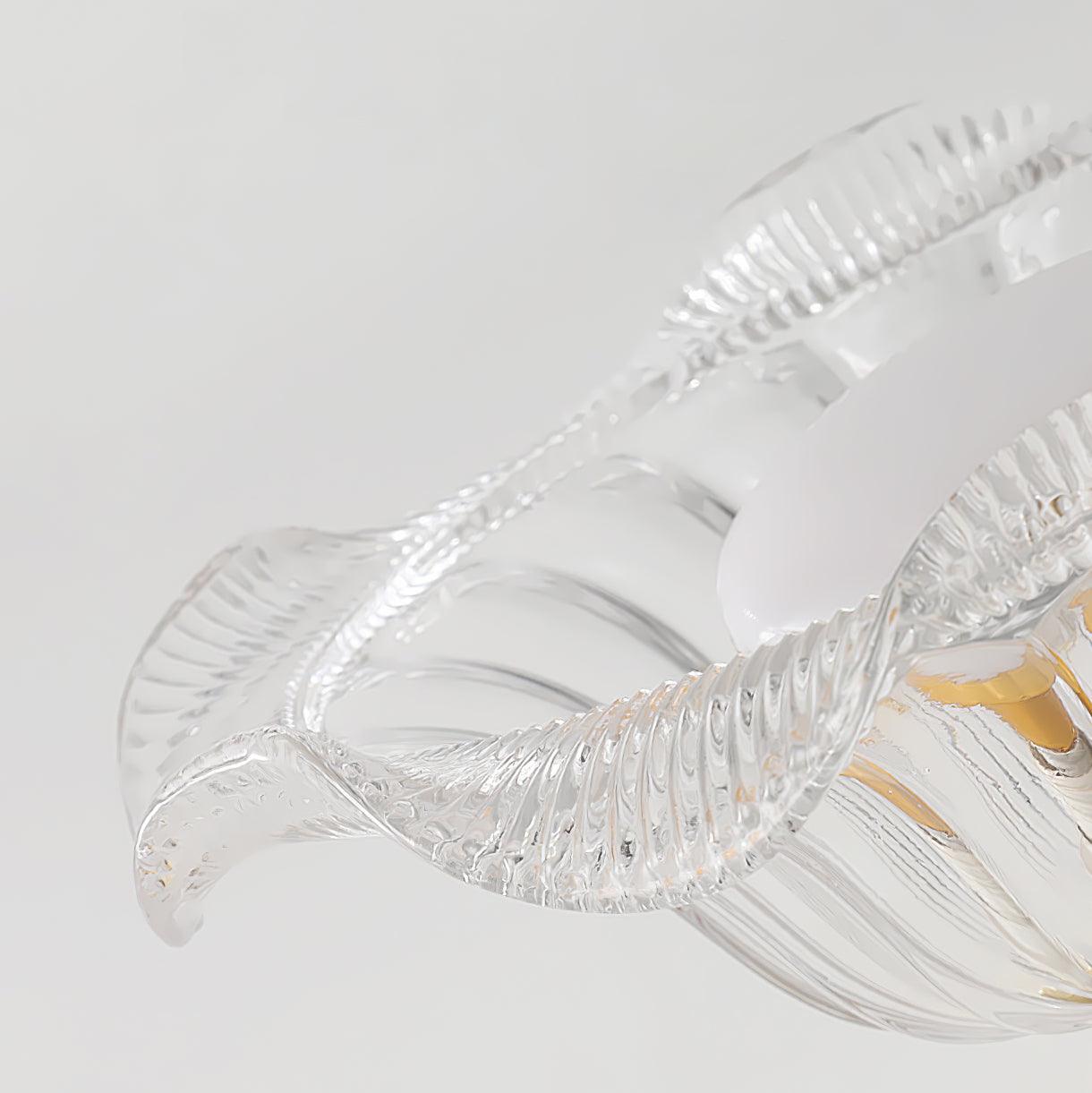 Rosa Lustre Plafonnier Verre Bord Laiton Élégant