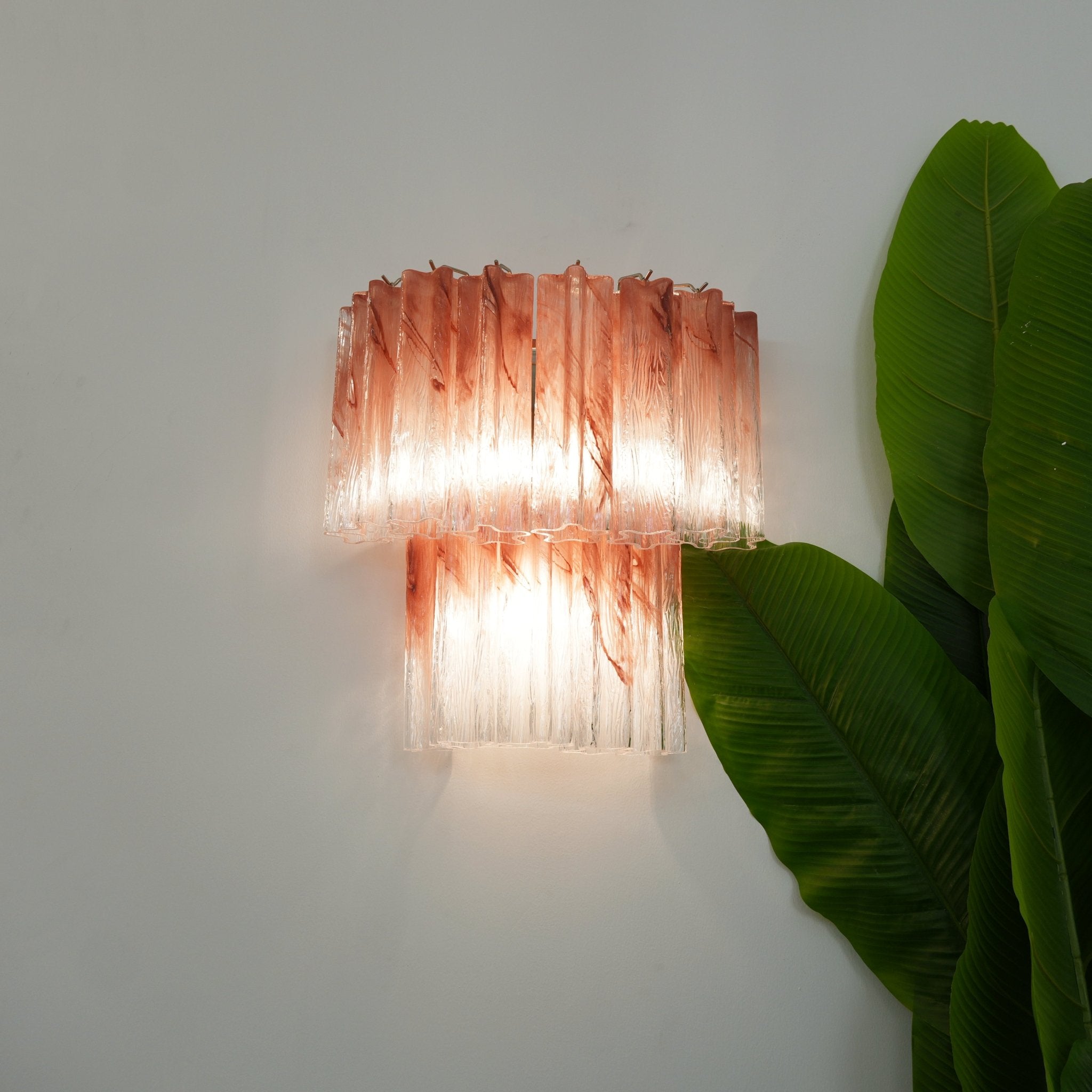 Aurora Luminaire Mural Rose Verre Lames Romantique Aquarelle