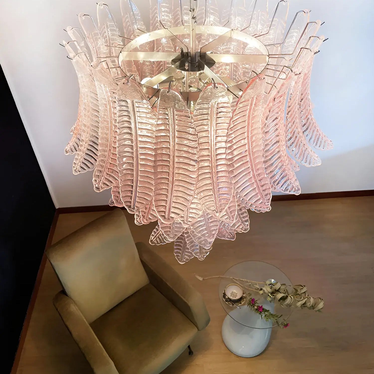 Aurora Lustre en Verre Cascadant Romantique
