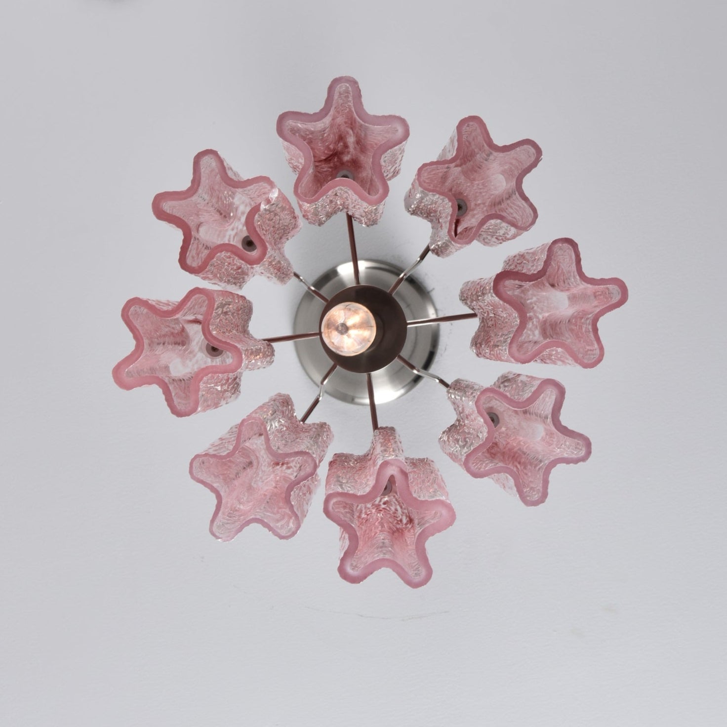 Aurora Lustre Rose Dégradé Murano Verre