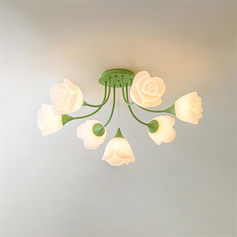 Rose Plafonnier Florale Abat-jour Romantique Lueur