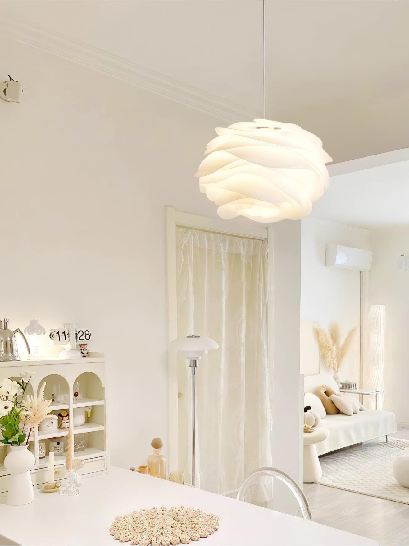 Solara Lampe suspendue en PVC motif rose floral superposé romantique