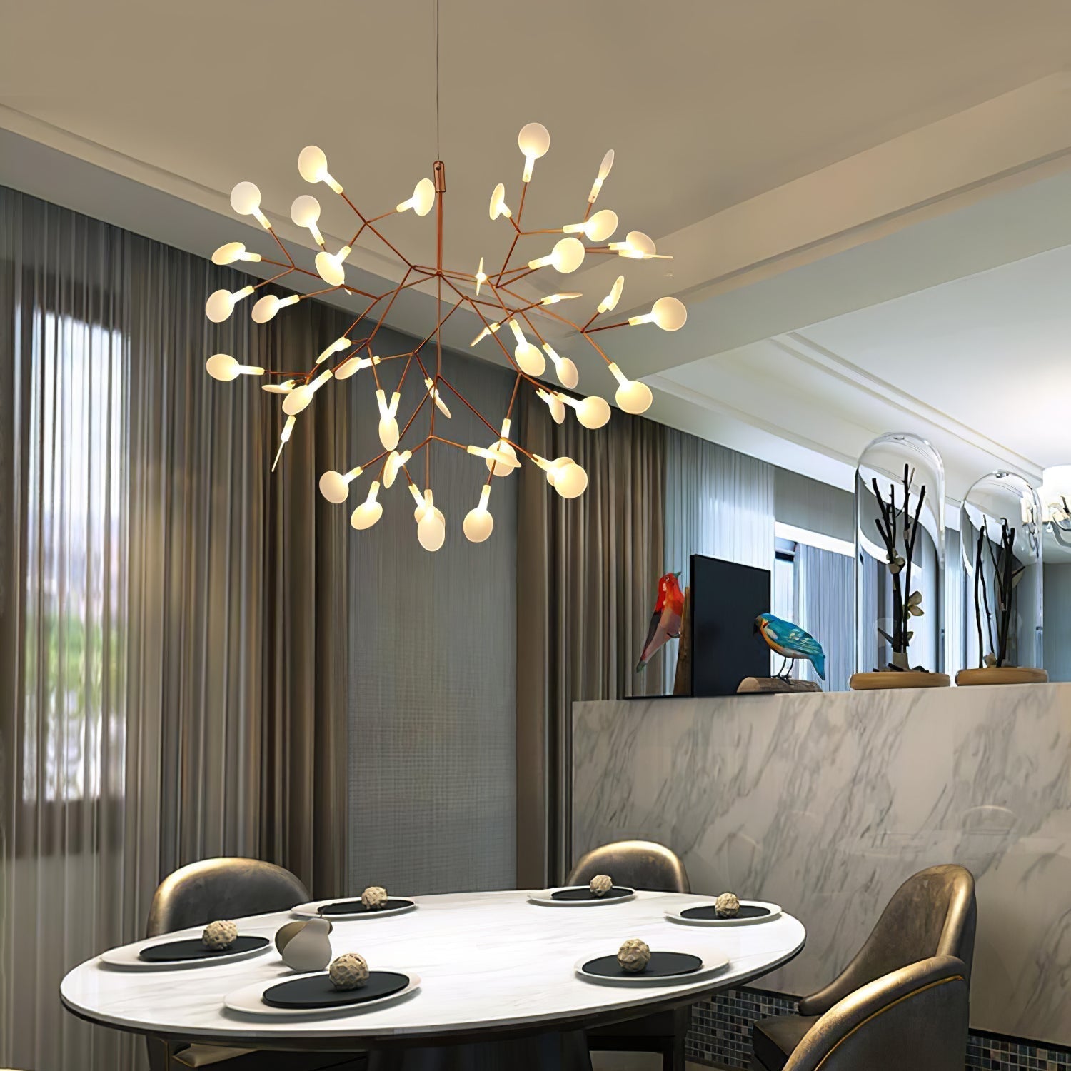 Lustra Lustre Rose Gold Firefly LED Branch