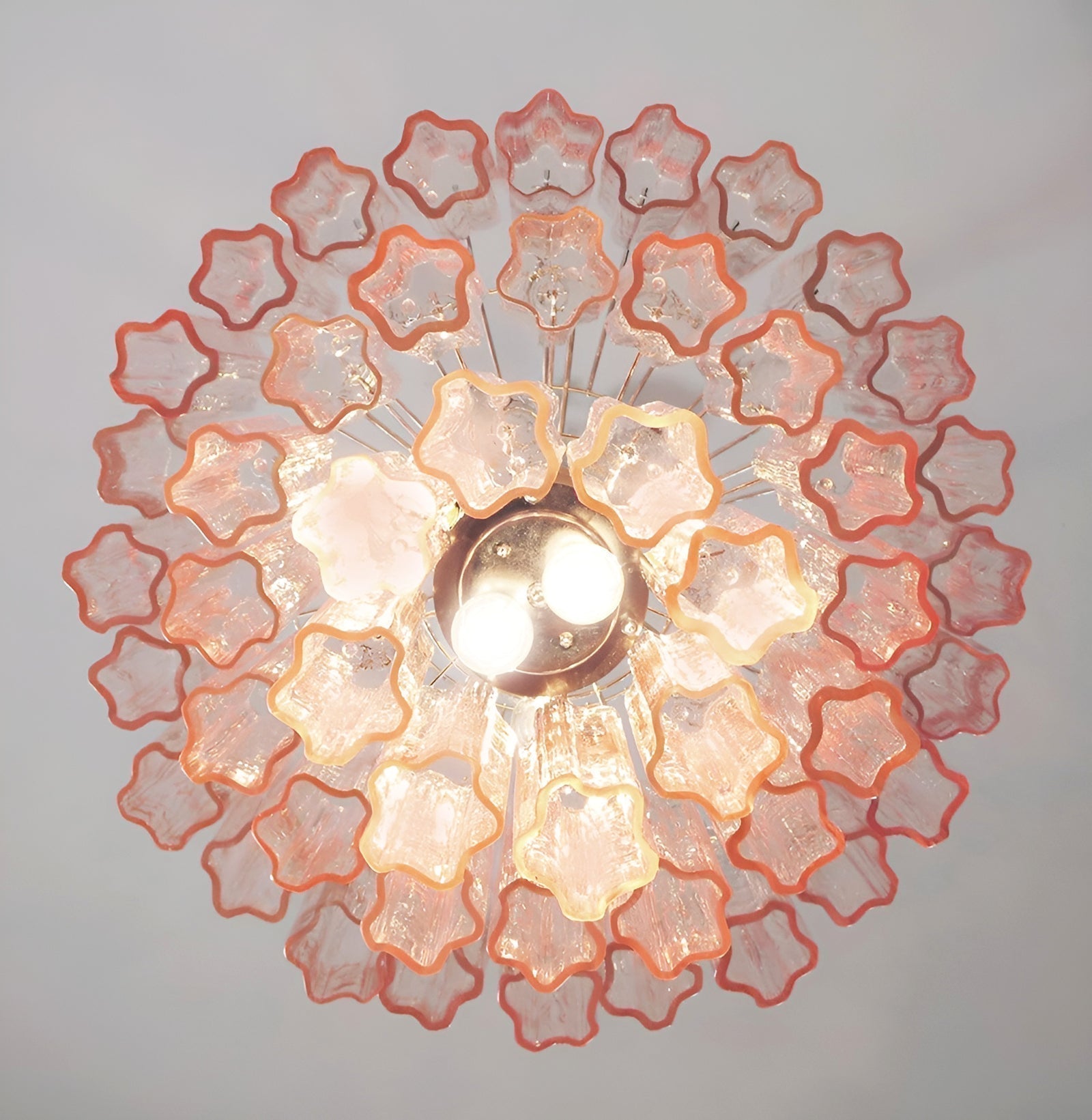 Aurora Lustre Rose Verre Tubes Superposé Moderne