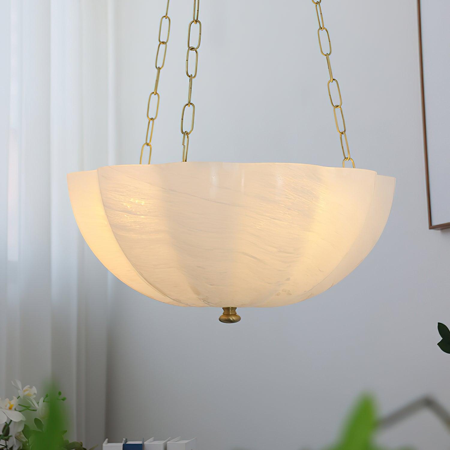 Lustra Lustre Verre Bol Laiton Chaîne
