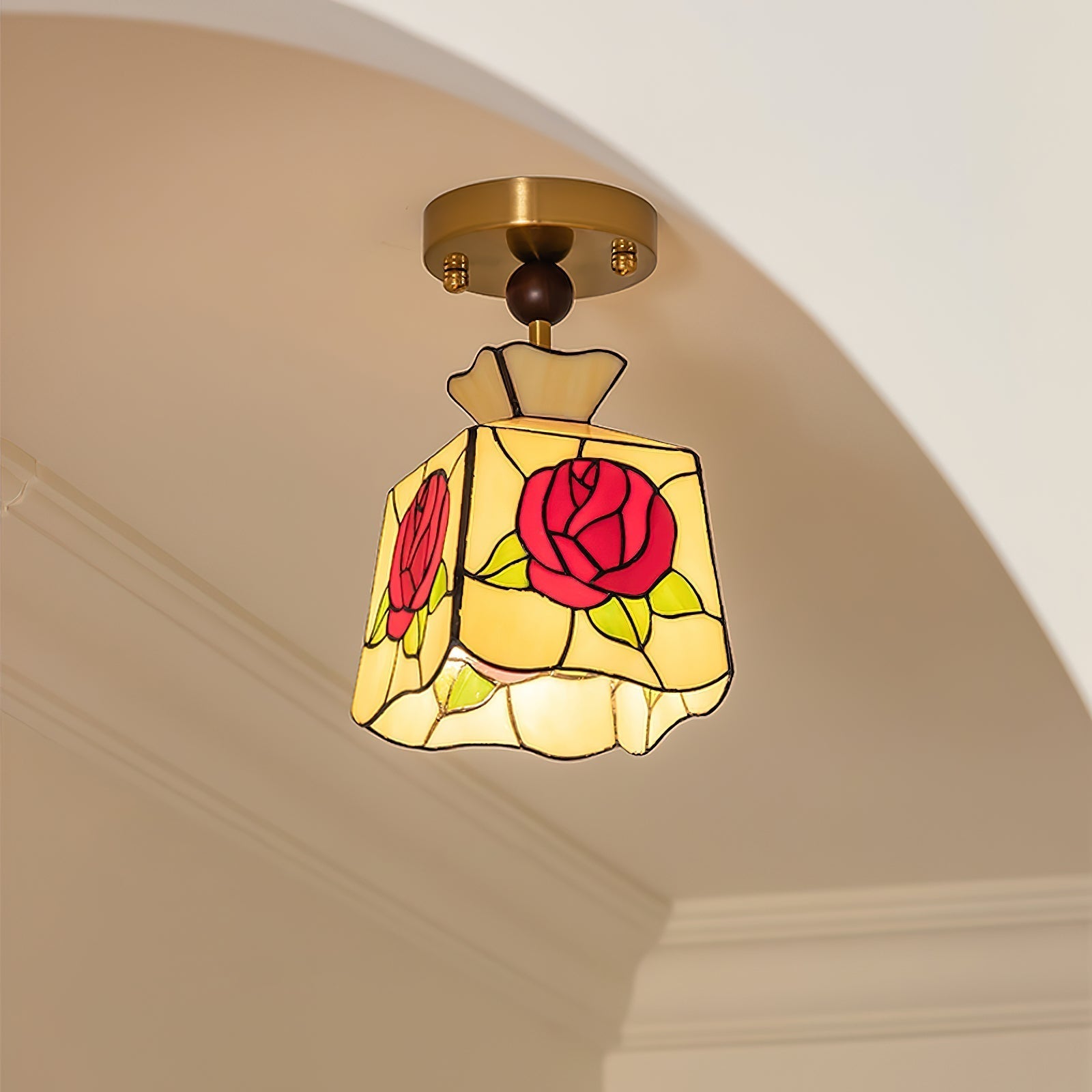 Joviel Lampe Plafonnier Tiffany Rose