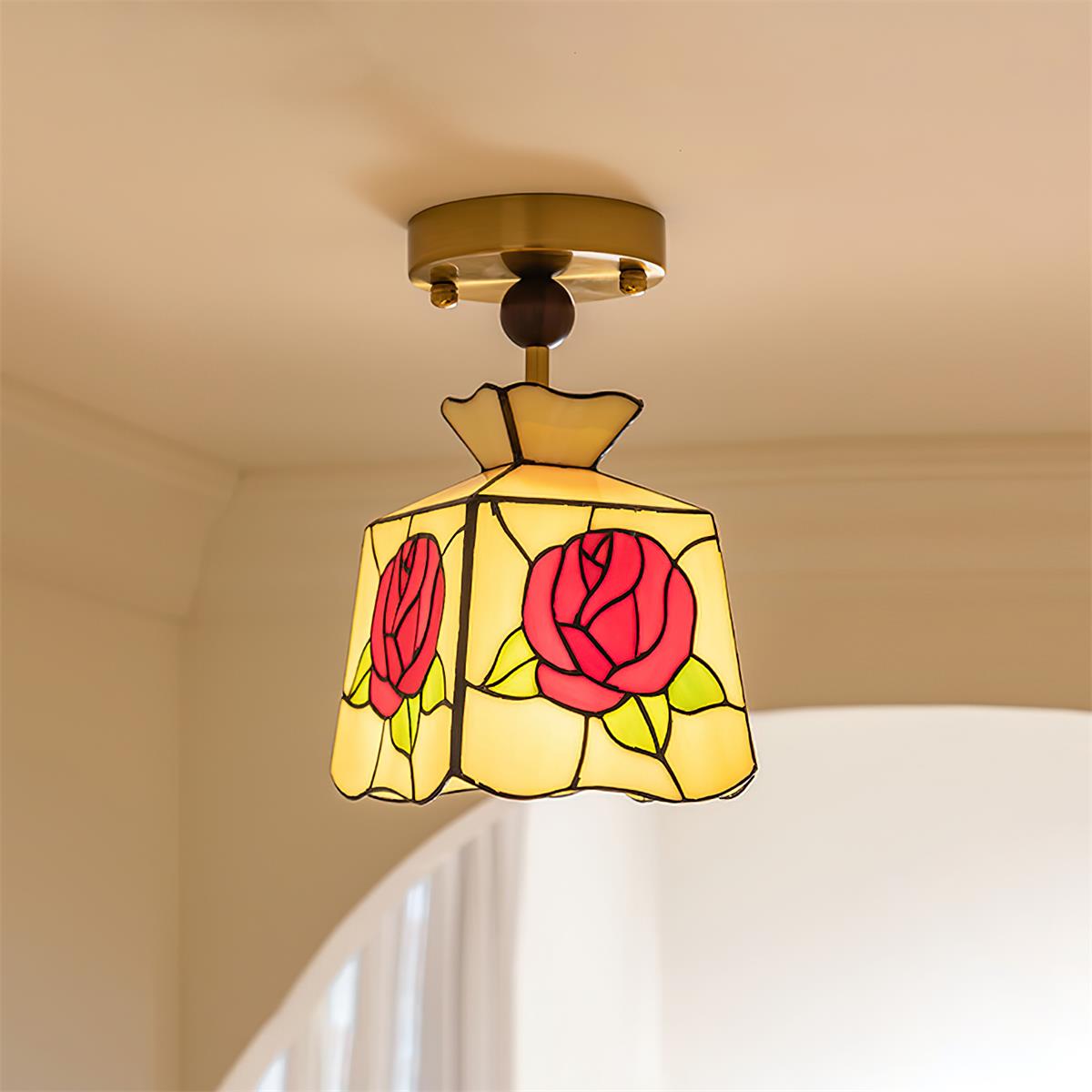 Joviel Lampe Plafonnier Tiffany Rose