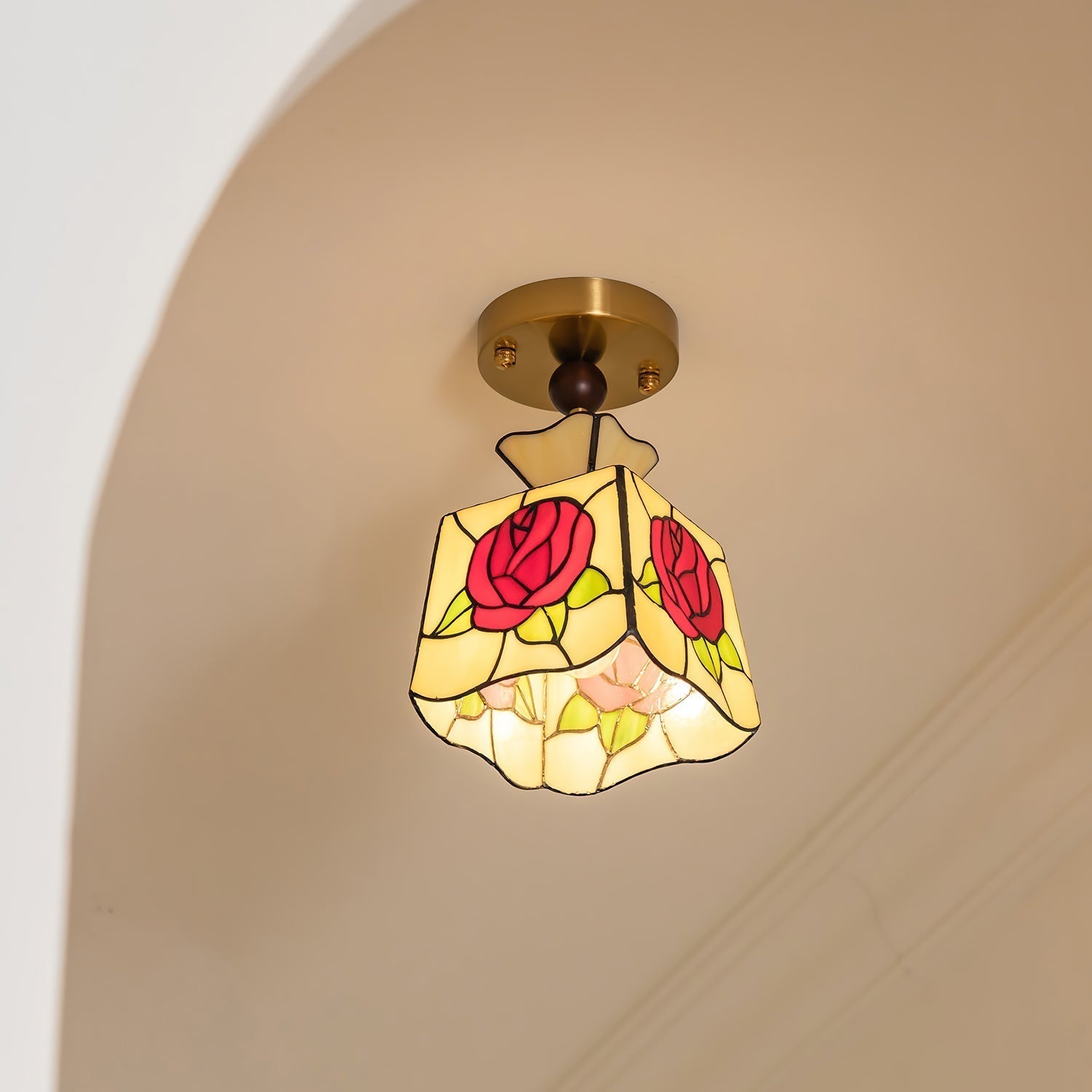 Joviel Lampe Plafonnier Tiffany Rose