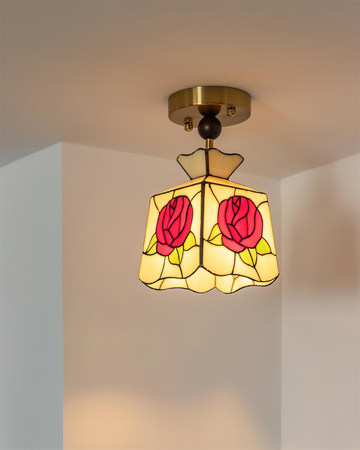 Joviel Lampe Plafonnier Tiffany Rose