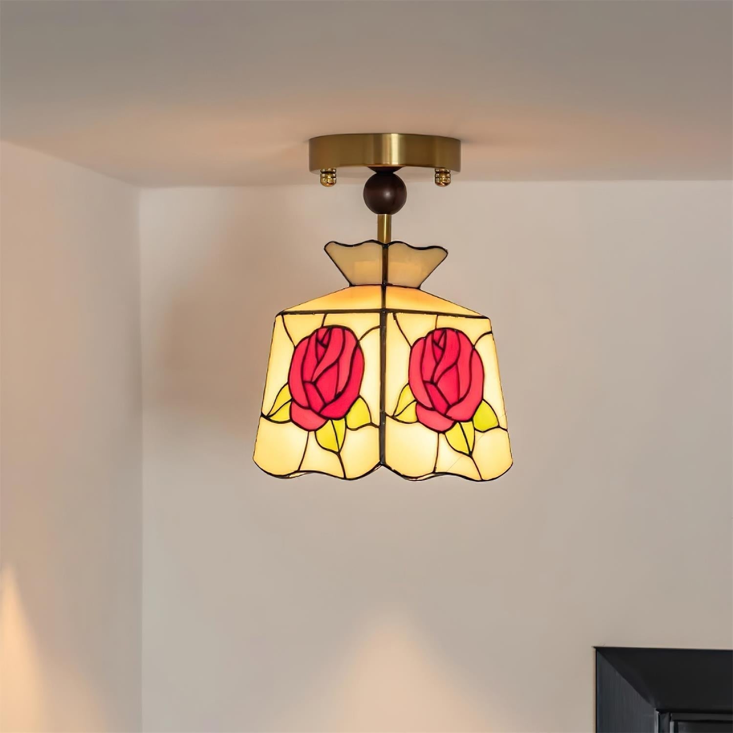 Joviel Lampe Plafonnier Tiffany Rose