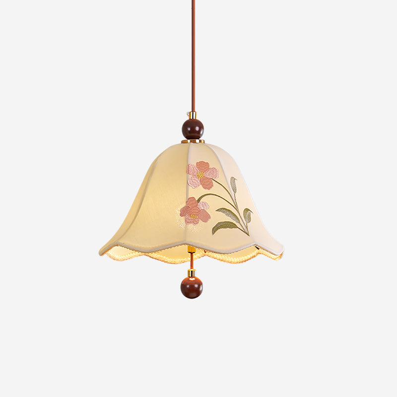 Roselle Suspension Élégance Florale Brodée
