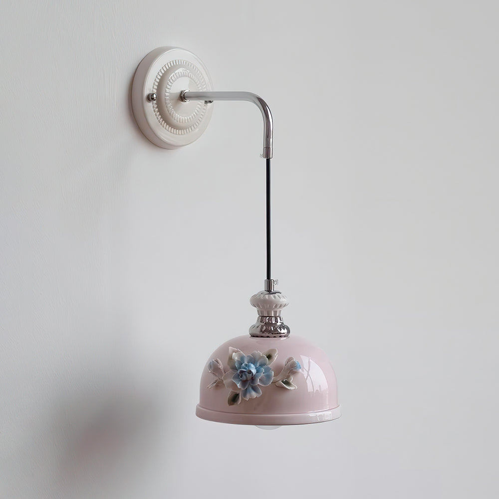 Roselune Applique Murale Porcelaine Florale Romance
