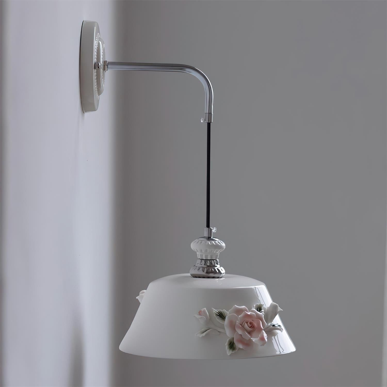 Roselune Applique Murale Porcelaine Florale Romance