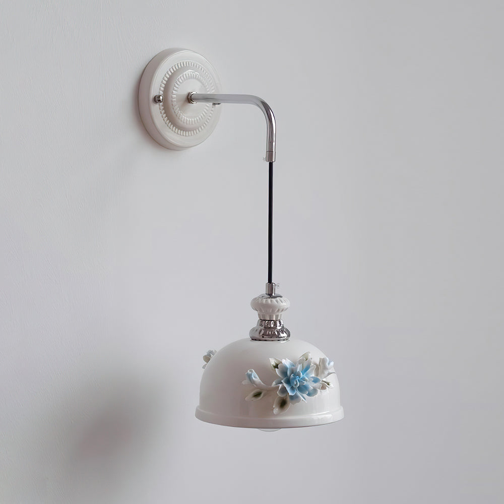 Roselune Applique Murale Porcelaine Florale Romance