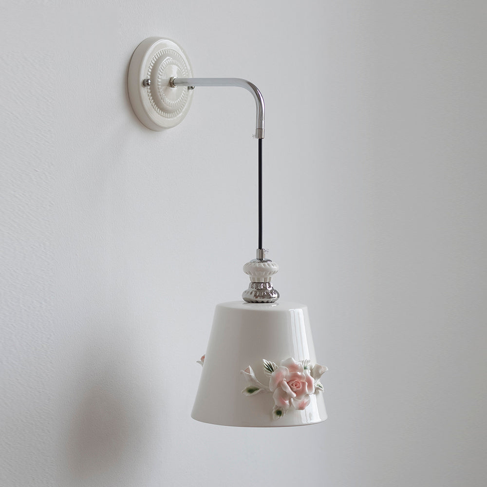 Roselune Applique Murale Porcelaine Florale Romance