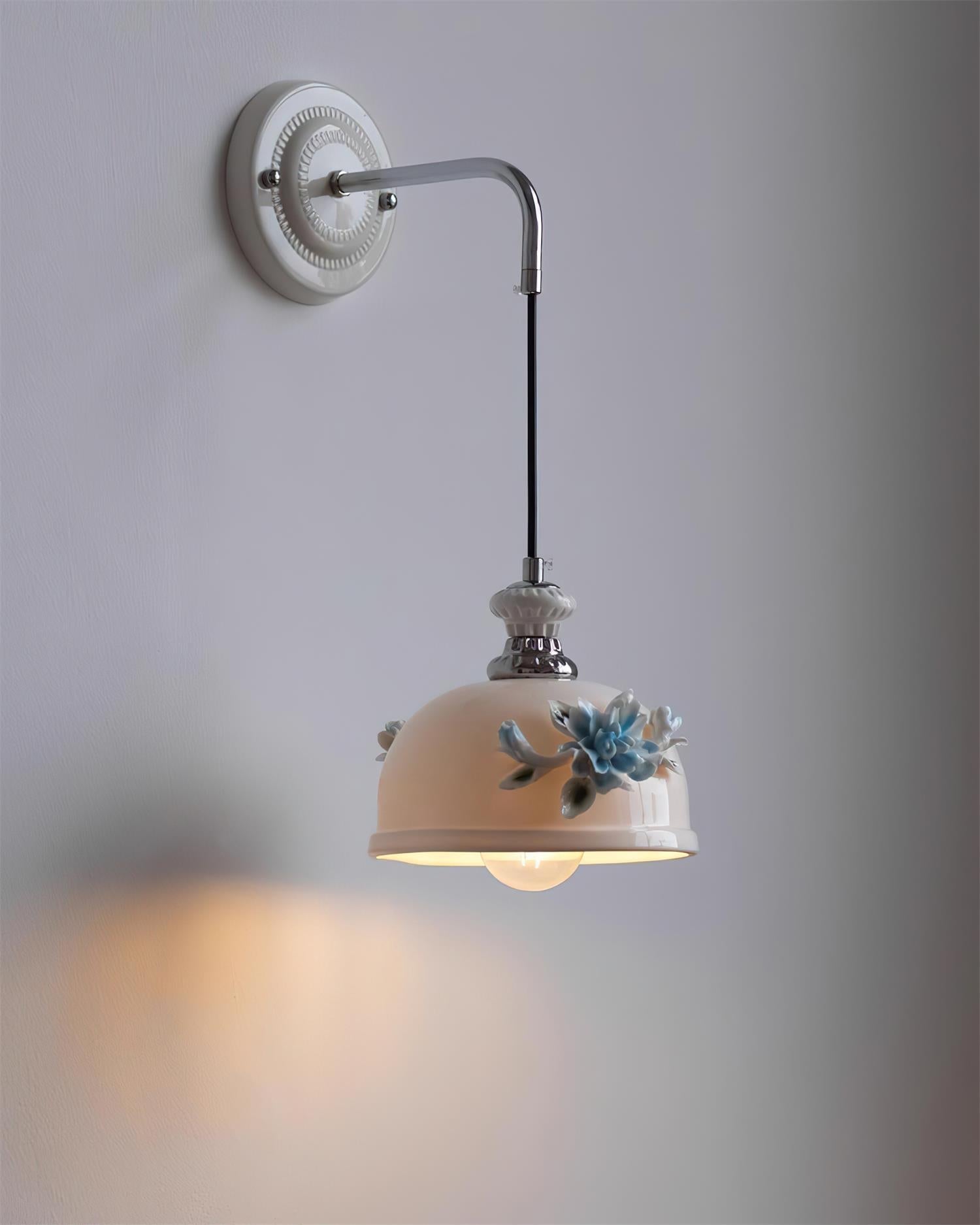 Roselune Applique Murale Porcelaine Florale Romance