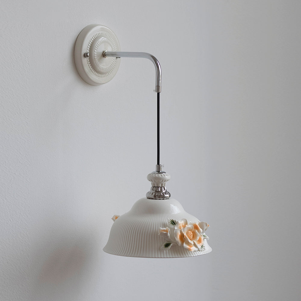 Roselune Applique Murale Porcelaine Florale Romance