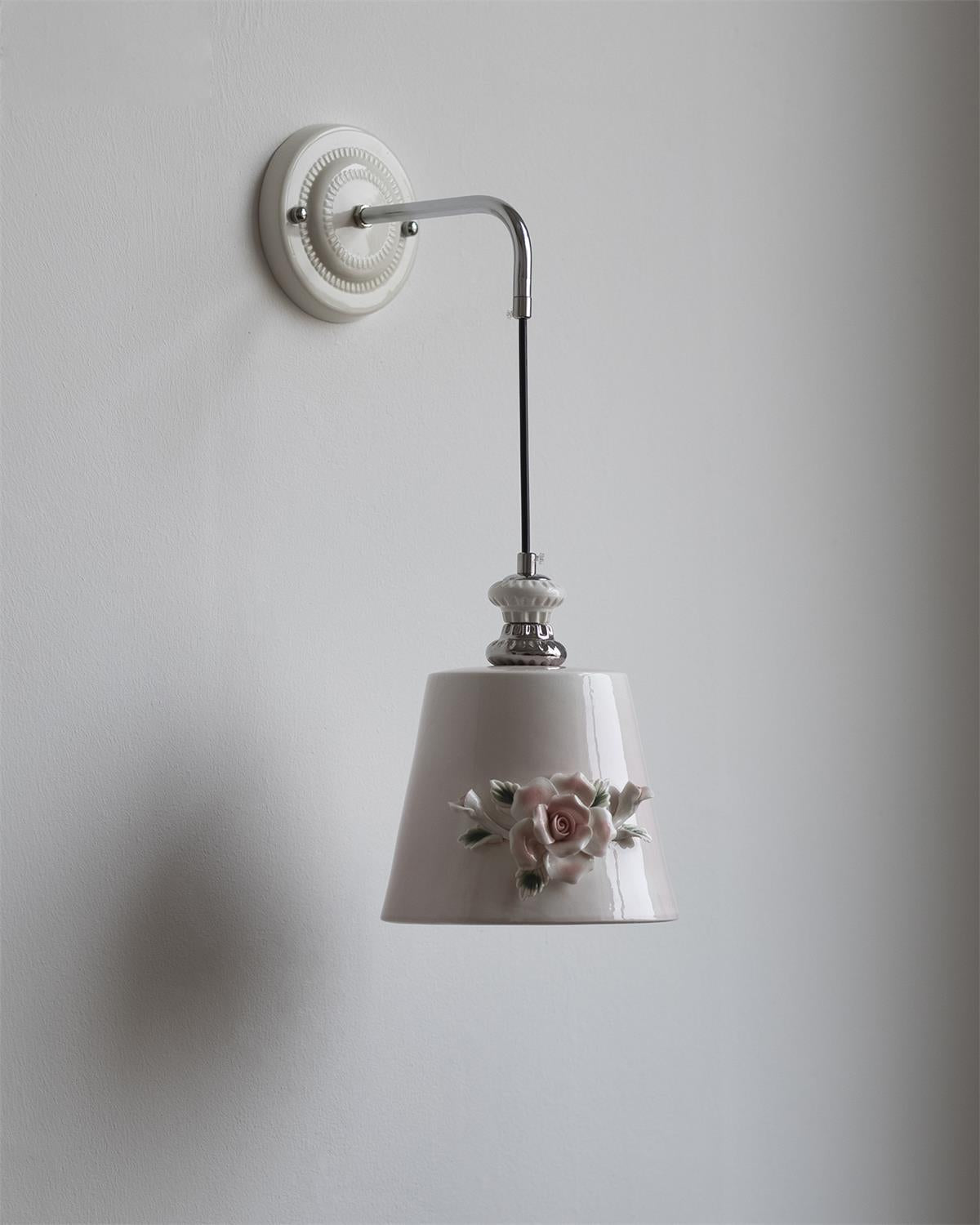 Roselune Applique Murale Porcelaine Florale Romance