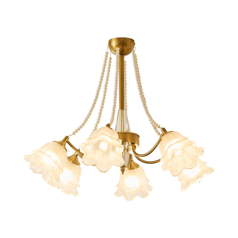 Allirila Lustre Vintage Élégant en Verre et Perles Fleuries