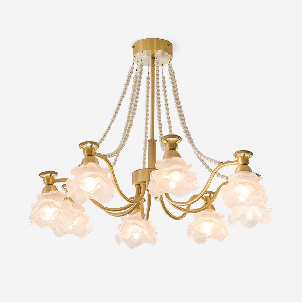Landi Lustre Pétales en Verre Rose Drapés