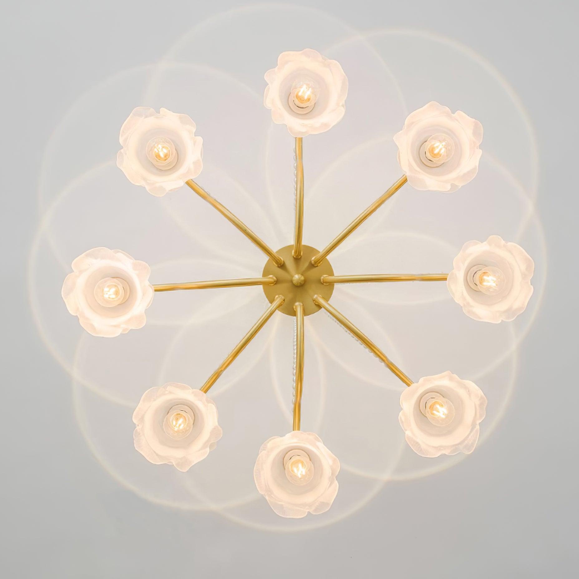 Landi Lustre Pétales en Verre Rose Drapés