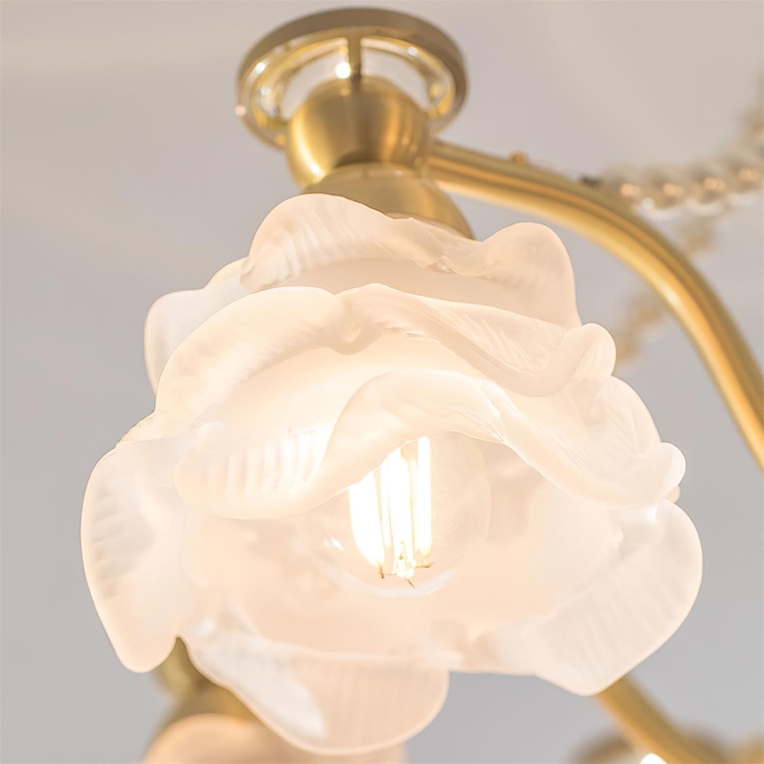 Landi Lustre Pétales en Verre Rose Drapés
