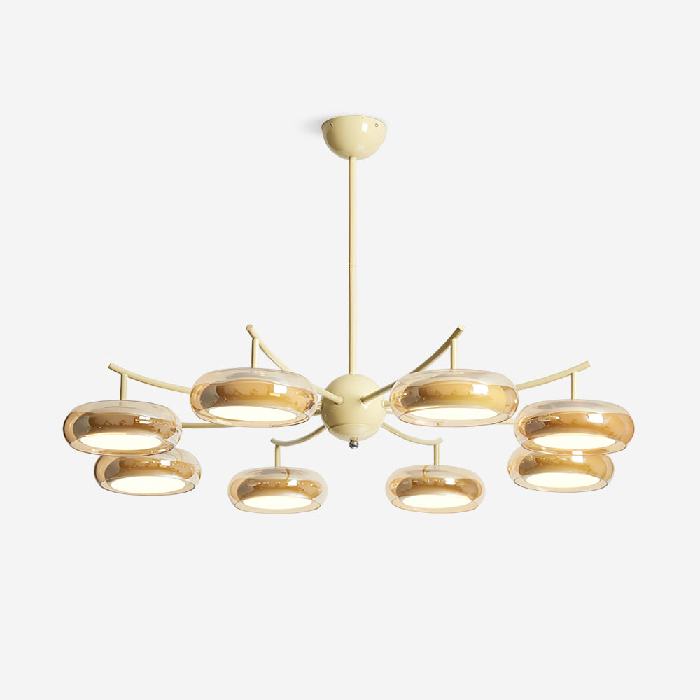 Rotan Lustre Orbes en Verre Crème Sérénité