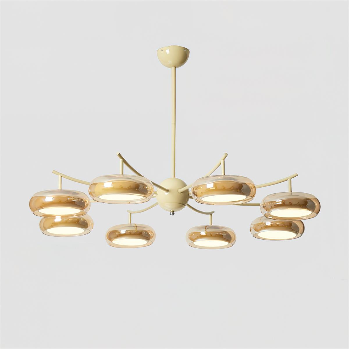 Rotan Lustre Orbes en Verre Crème Sérénité