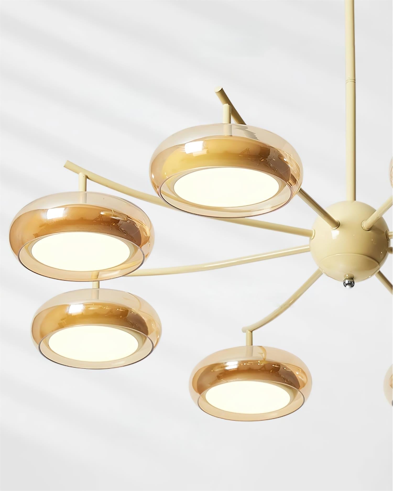 Rotan Lustre Orbes en Verre Crème Sérénité