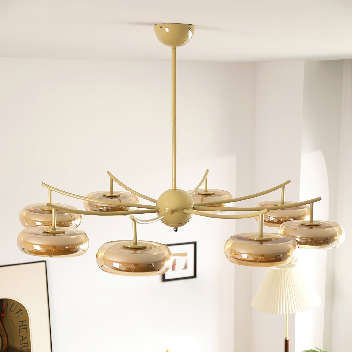 Rotan Lustre Orbes en Verre Crème Sérénité