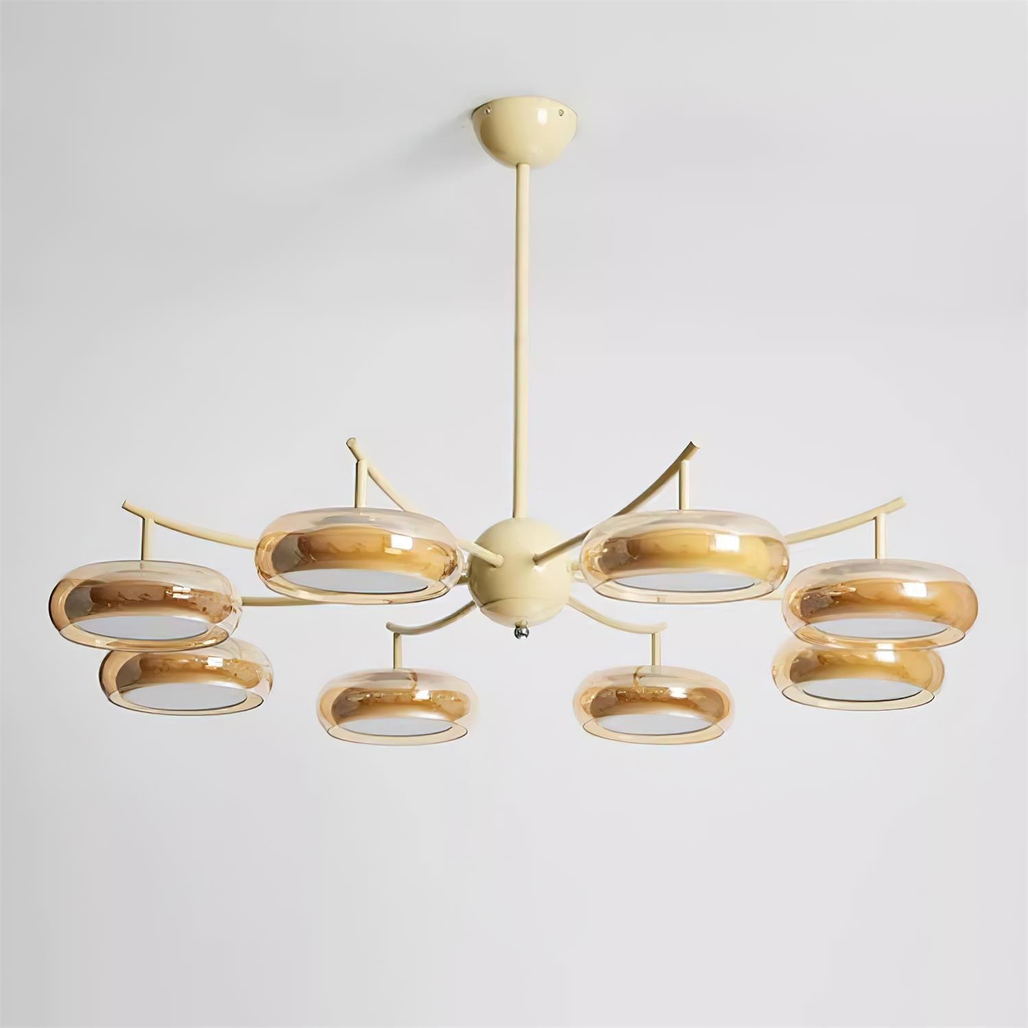 Rotan Lustre Orbes en Verre Crème Sérénité
