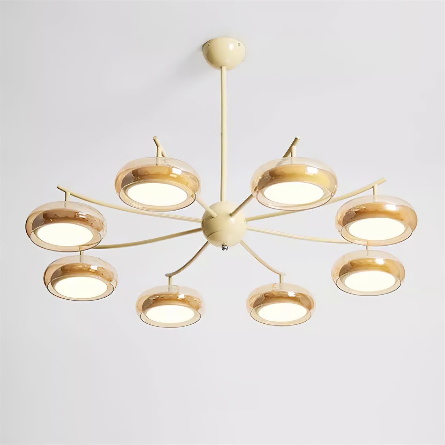 Rotan Lustre Orbes en Verre Crème Sérénité