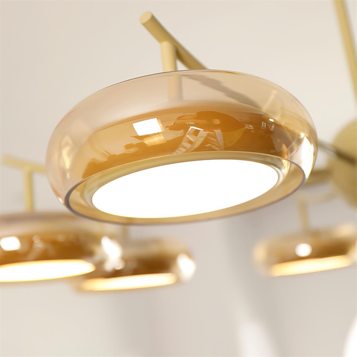 Rotan Lustre Orbes en Verre Crème Sérénité