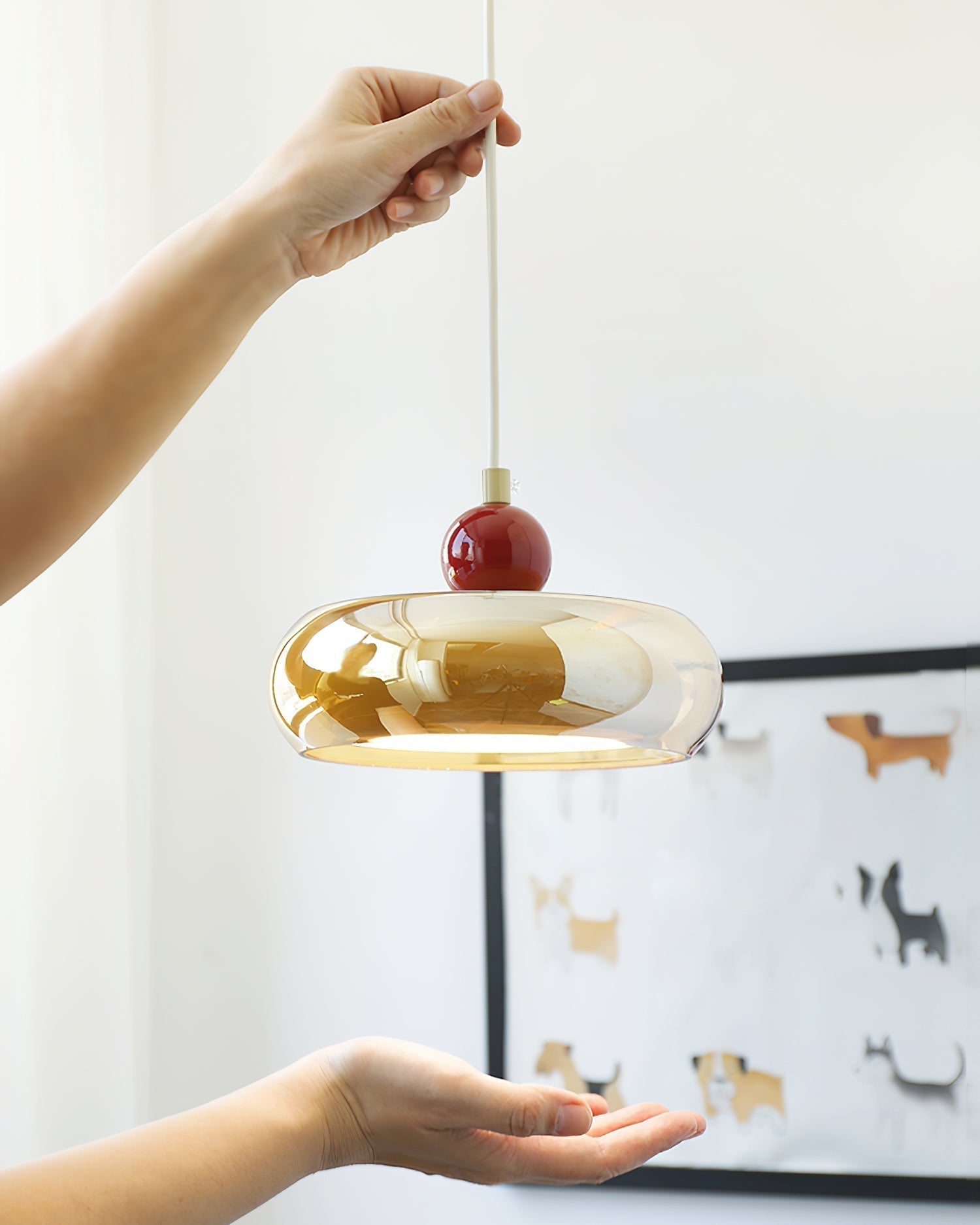 Suspension Jojo Ambre*Rouge
