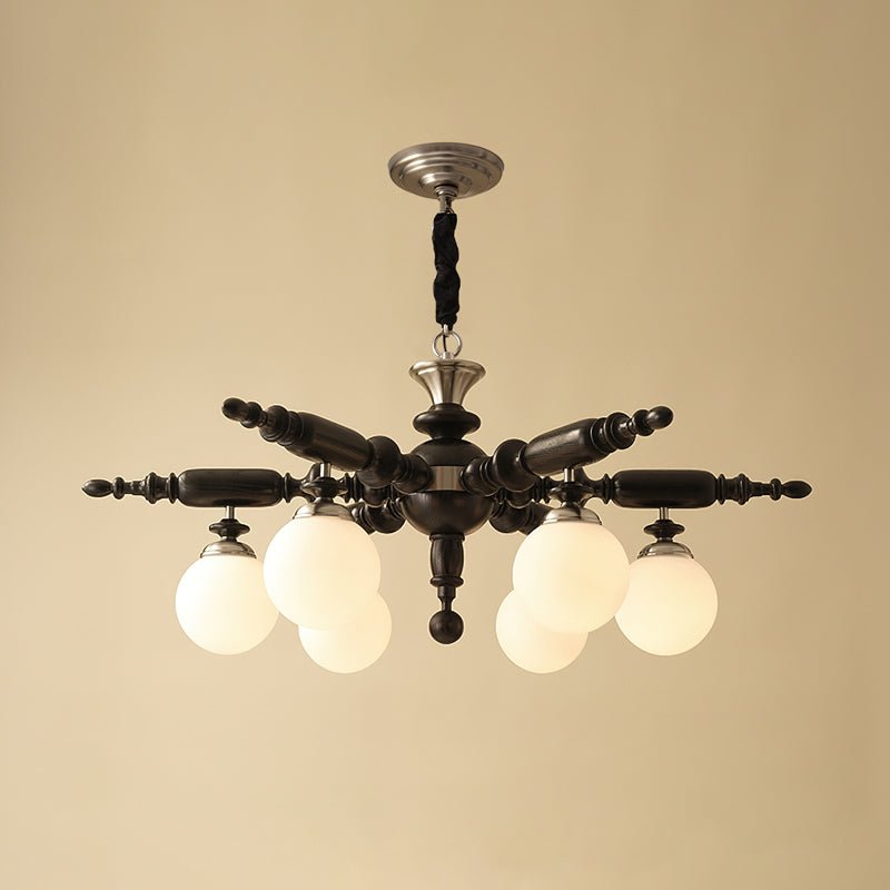 Olvenir Lustre en Bois Rustique et Verre
