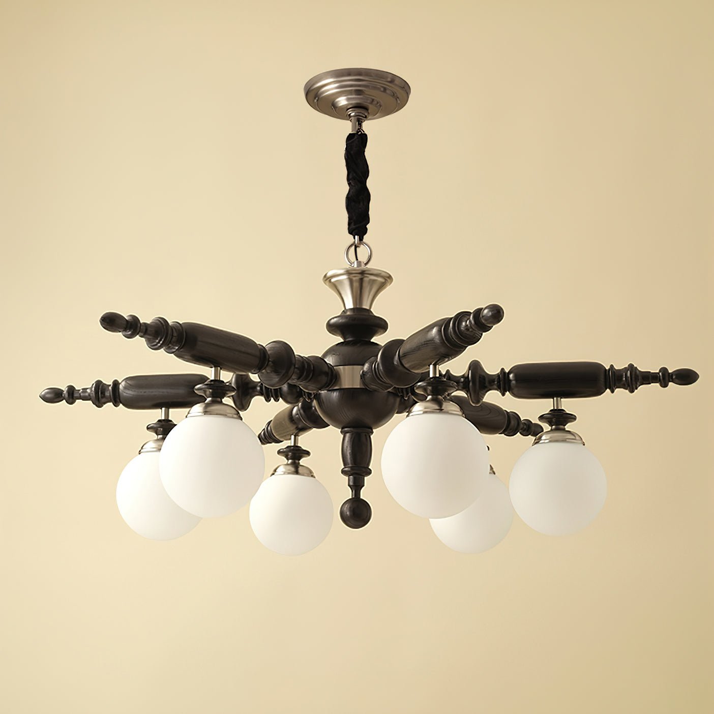 Olvenir Lustre en Bois Rustique et Verre