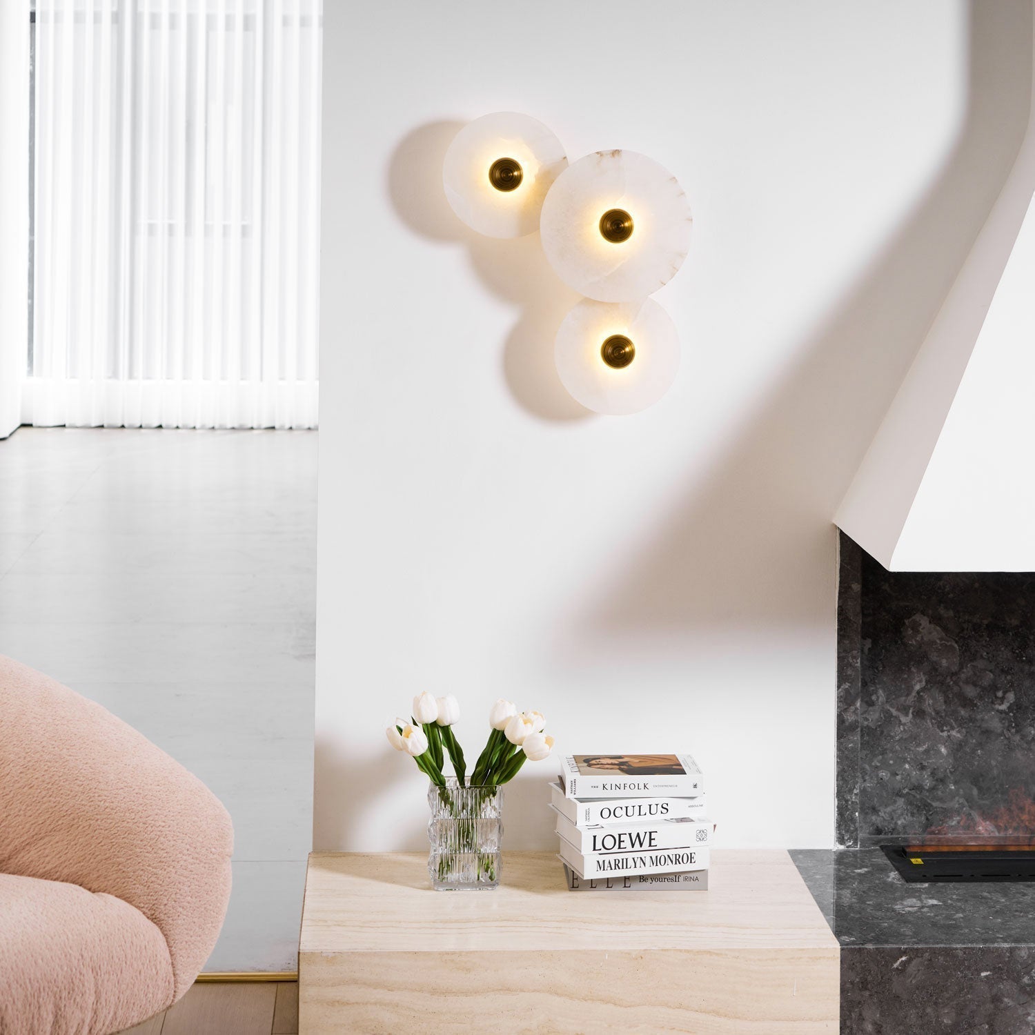 Selene Plafonnier Minimaliste en Albâtre